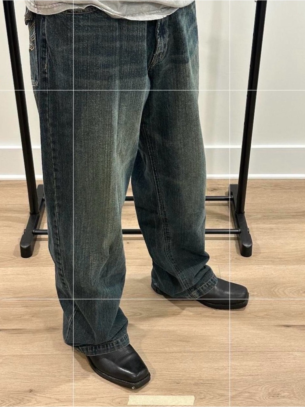 Relaxed Straight Men's Jeans in Faded Dark Blue